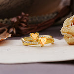 Classic Minimalist 4-Prong Round Cut Citrine Engagement Ring - Additional view