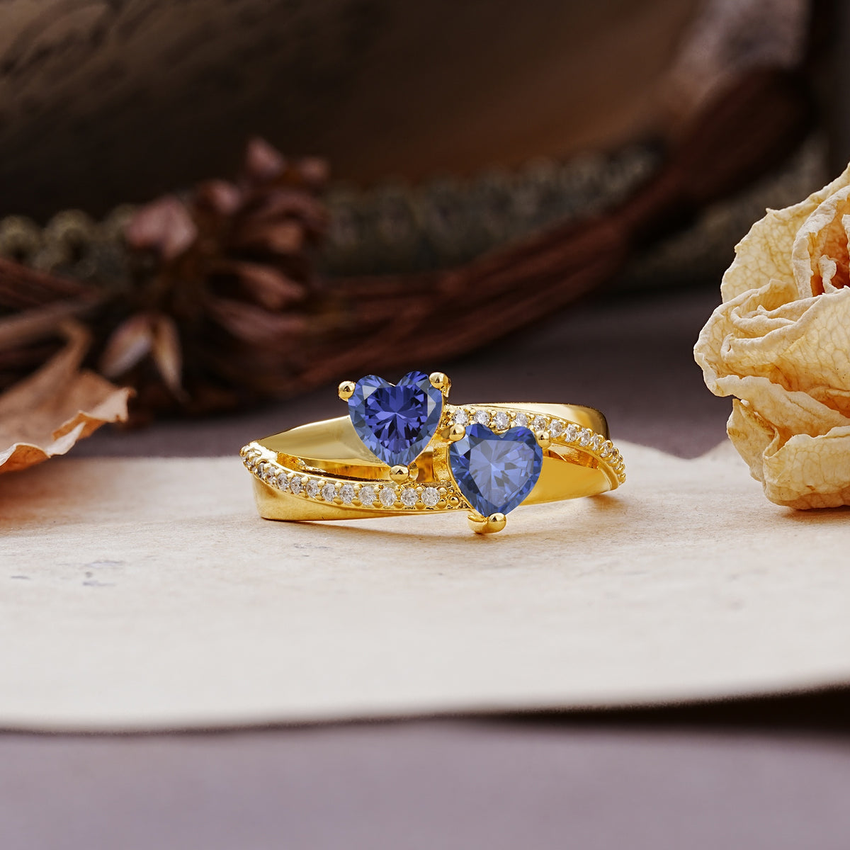 Classic Minimalist 4-Prong Round Cut Tanzanite Engagement Ring - Additional view