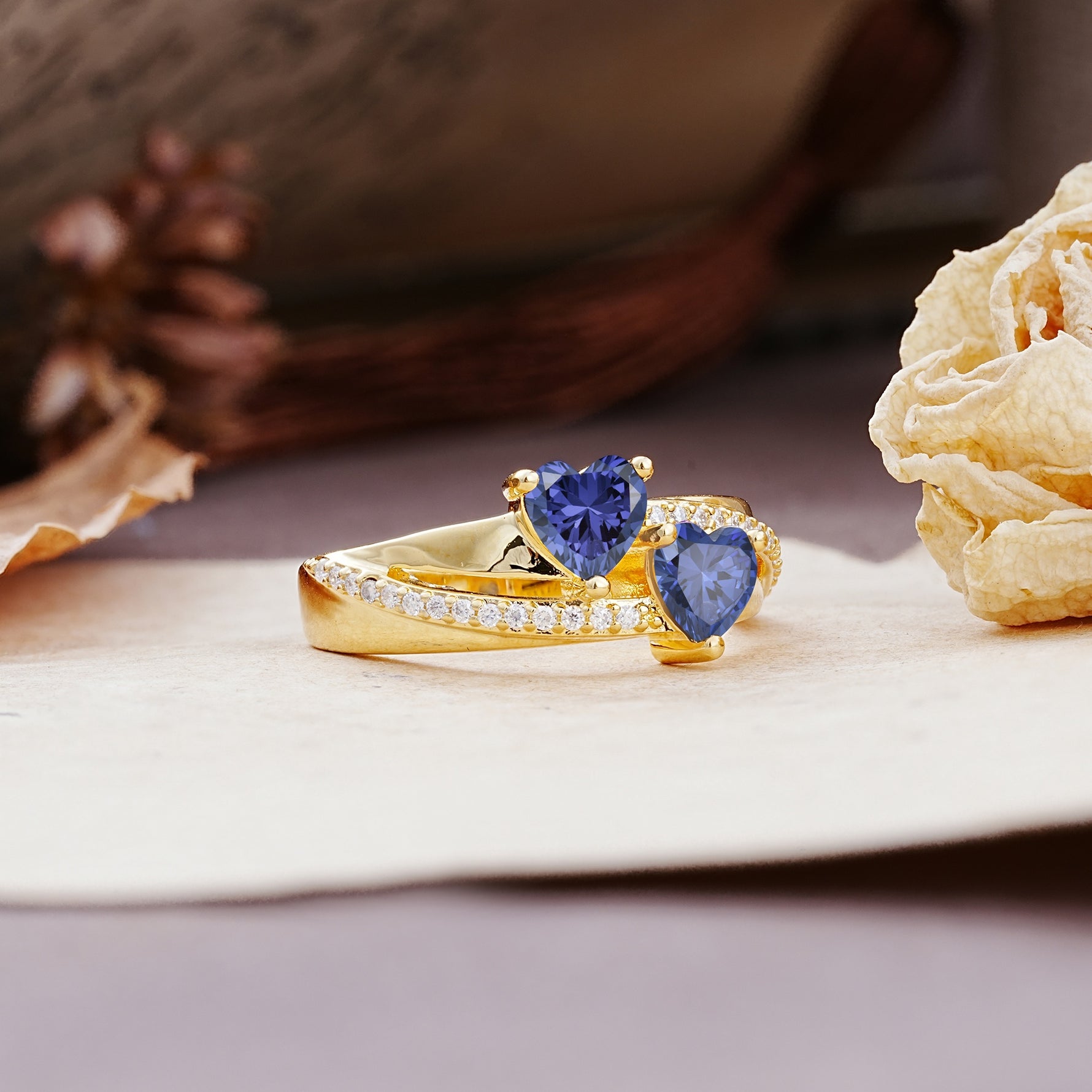 Classic Minimalist 4-Prong Round Cut Tanzanite Engagement Ring - Additional view