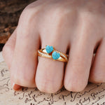 Classic Minimalist 4-Prong Round Cut Turquoise Engagement Ring - Additional view