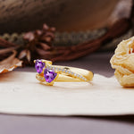 Classic Minimalist 4-Prong Round Cut Amethyst Engagement Ring - Additional view