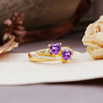 Classic Minimalist 4-Prong Round Cut Amethyst Engagement Ring - Additional view