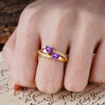 Classic Minimalist 4-Prong Round Cut Amethyst Engagement Ring - Additional view