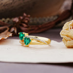 Classic Minimalist 4-Prong Round Cut Emerald Engagement Ring - Additional view