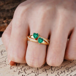 Classic Minimalist 4-Prong Round Cut Emerald Engagement Ring - Additional view