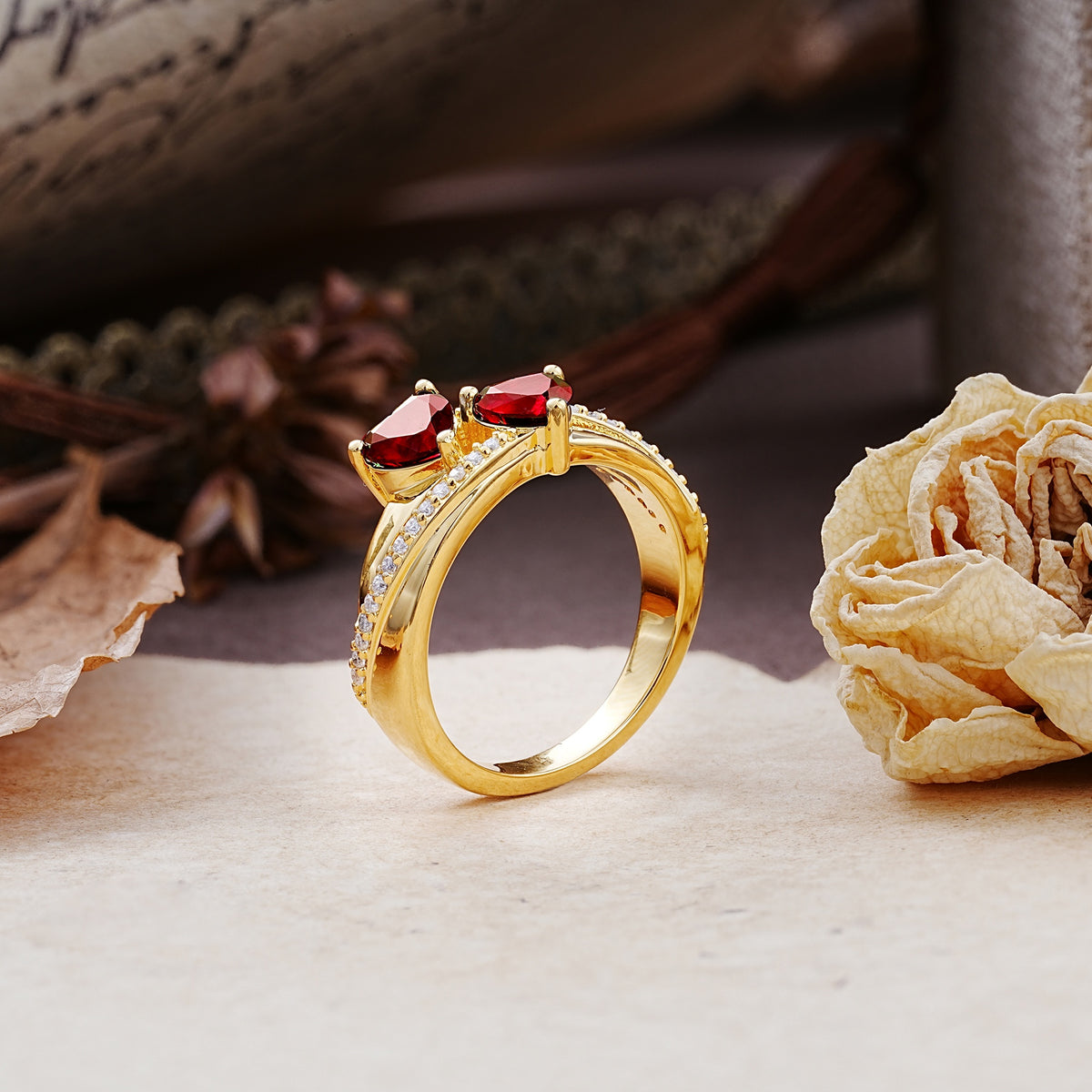 Classic Minimalist 4-Prong Round Cut Ruby Engagement Ring - Additional view