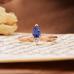 Luxurious 3-Prong Double Heart Cut Tanzanite Engagement Ring - Additional view