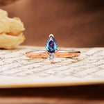 Luxurious 3-Prong Double Heart Cut Alexandrite Engagement Ring - Additional view