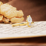 Luxurious 3-Prong Double Heart Cut Moissanite Engagement Ring - Additional view