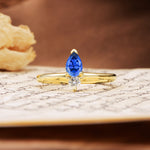 Luxurious 3-Prong Double Heart Cut Sapphire Engagement Ring - Additional view