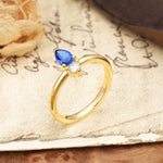 Luxurious 3-Prong Double Heart Cut Sapphire Engagement Ring - Additional view