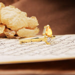 Luxurious 3-Prong Double Heart Cut Citrine Engagement Ring - Additional view