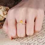 Luxurious 3-Prong Double Heart Cut Citrine Engagement Ring - Additional view