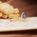 Luxurious 3-Prong Double Heart Cut Tanzanite Engagement Ring - Additional view