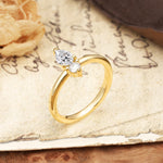 Luxurious 3-Prong Double Heart Cut Lab Diamond Engagement Ring - Additional view