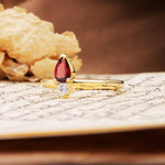 Luxurious 3-Prong Double Heart Cut Garnet Engagement Ring - Additional view