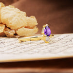 Luxurious 3-Prong Double Heart Cut Amethyst Engagement Ring - Additional view