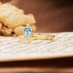 Luxurious 3-Prong Double Heart Cut Aquamarine Engagement Ring - Additional view