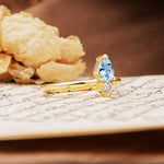 Luxurious 3-Prong Double Heart Cut Aquamarine Engagement Ring - Additional view