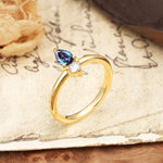 Luxurious 3-Prong Double Heart Cut Alexandrite Engagement Ring - Additional view