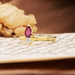 Luxurious 3-Prong Double Heart Cut Ruby Engagement Ring - Additional view