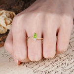 Luxurious 3-Prong Double Heart Cut Peridot Engagement Ring - Additional view