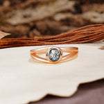 Unique Twisted-Wrap Round Cut Black Rutilated Quartz Engagement Ring - Additional view