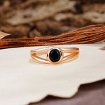 Unique Twisted-Wrap Round Cut Black Onyx Engagement Ring - Additional view