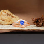 Unique Intertwined 4-Prong Round Cut Sapphire Engagement Ring - Additional view
