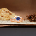 Unique Intertwined 4-Prong Round Cut Tanzanite Engagement Ring - Additional view