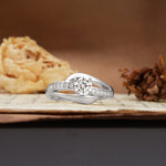 Unique Intertwined 4-Prong Round Cut Lab Diamond Engagement Ring - Additional view