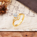 Simple 3-Prong Pear-Cut Moissanite Two stones Engagement Ring - Additional view