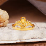 Simple 3-Prong Pear-Cut Citrine Two stones Engagement Ring - Additional view