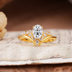 Simple 3-Prong Pear-Cut Lab Diamond Two stones Engagement Ring - Additional view