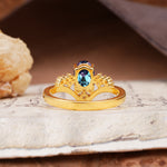 Simple 3-Prong Pear-Cut Alexandrite Two stones Engagement Ring - Additional view