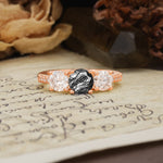 Unique Classic 4-Prong Round Cut Black Rutilated Quartz Three Stones Wedding Ring - Additional view