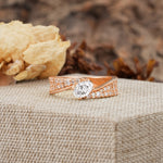 Vintage-Luxury 4-Prong Oval Cut with Pavé Accents Moissanite Engagement Ring - Additional view
