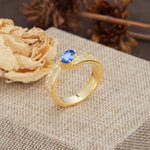 Vintage-Luxury 4-Prong Oval Cut with Pavé Accents Sapphire Engagement Ring - Additional view