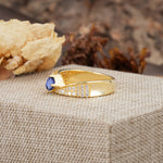 Vintage-Luxury 4-Prong Oval Cut with Pavé Accents Tanzanite Engagement Ring - Additional view