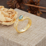 Vintage-Luxury 4-Prong Oval Cut with Pavé Accents Moss Agate Engagement Ring - Additional view