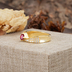 Vintage-Luxury 4-Prong Oval Cut with Pavé Accents Ruby Engagement Ring - Additional view