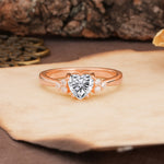Unique, Minimalist 4-Prong Heart-Cut Lab Diamond Engagement Ring - Additional view