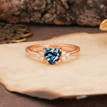 Unique, Minimalist 4-Prong Heart-Cut Alexandrite Engagement Ring - Additional view