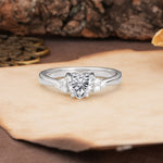 Unique, Minimalist 4-Prong Heart-Cut Lab Diamond Engagement Ring - Additional view