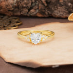 Unique, Minimalist 4-Prong Heart-Cut Moissanite Engagement Ring - Additional view