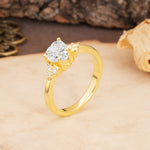 Unique, Minimalist 4-Prong Heart-Cut Moissanite Engagement Ring - Additional view
