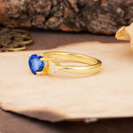 Unique, Minimalist 4-Prong Heart-Cut Sapphire Engagement Ring - Additional view