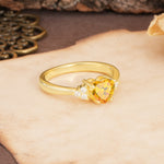 Unique, Minimalist 4-Prong Heart-Cut Citrine Engagement Ring - Additional view