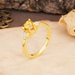 Unique, Minimalist 4-Prong Heart-Cut Citrine Engagement Ring - Additional view