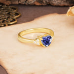 Unique, Minimalist 4-Prong Heart-Cut Tanzanite Engagement Ring - Additional view